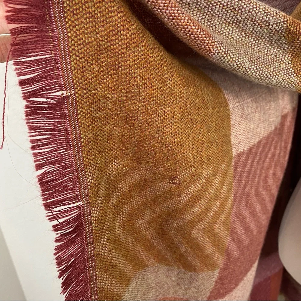 BCBG MaxAzria Red Color Block Knit Scarf